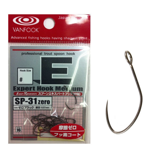 VANFOOK SP-41 ZERO EXPERT Trout Spoon Hook Barbless Hooks Micro