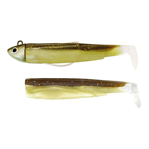 FIIISH BLACK MINNOW COMBO 120 N 3 ESCA 18 gr SPARKLING BROWN SILICONE  SPINNING